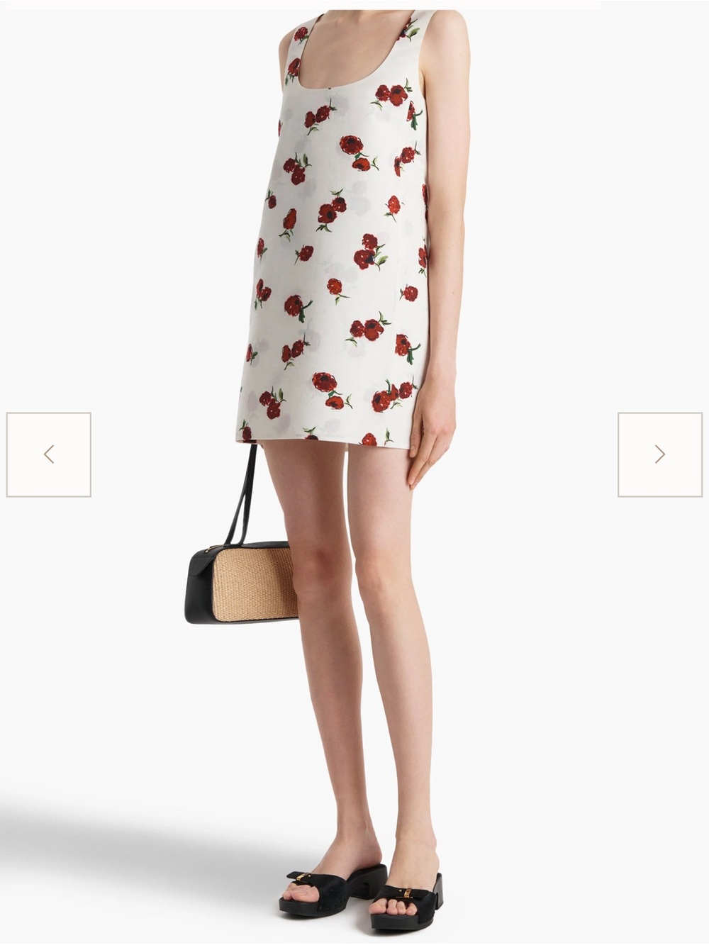 KHAITE - Pranta Dress in ivory with Raspberry Print